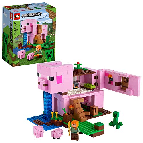 LEGO Minecraft The Pig House 21170 Building Set with Alex, Creeper & Pigs - KWtoyszone | Proudly Canadian
