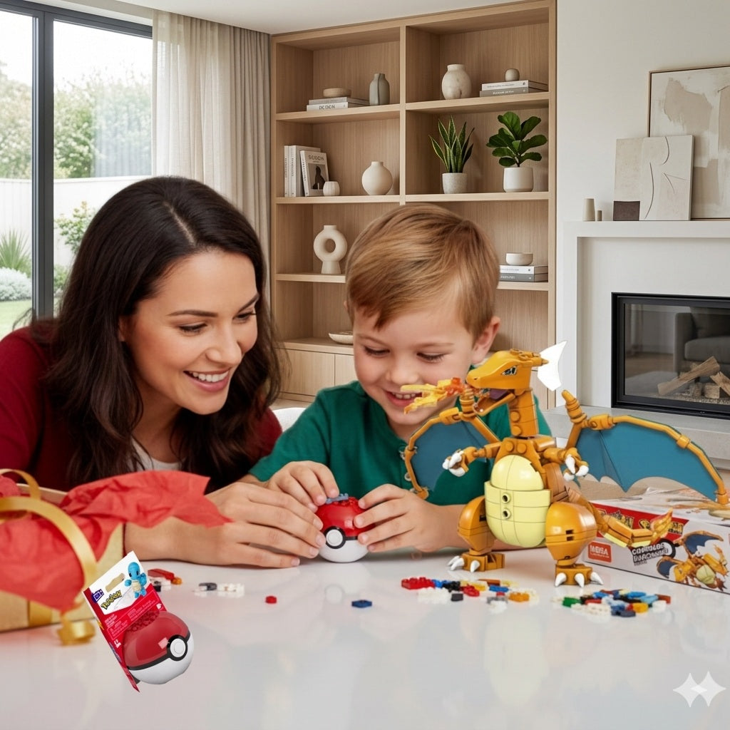 Pokémon Build & Battle Surprise Bundle – Mega Construx 200+ Piece Set + Mini Poké Ball Build