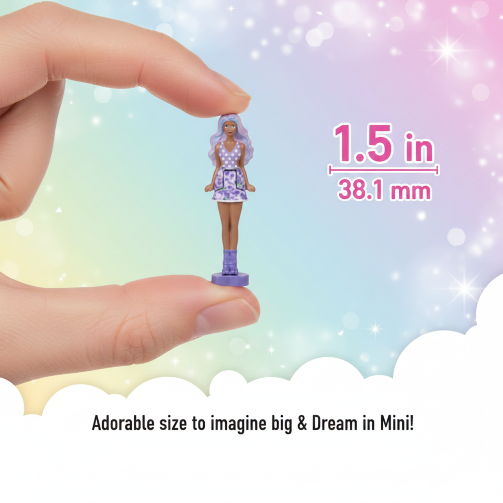 Small figurine held between fingers with size measurement and cloud background - KWtoyszone | Proudly Canadian