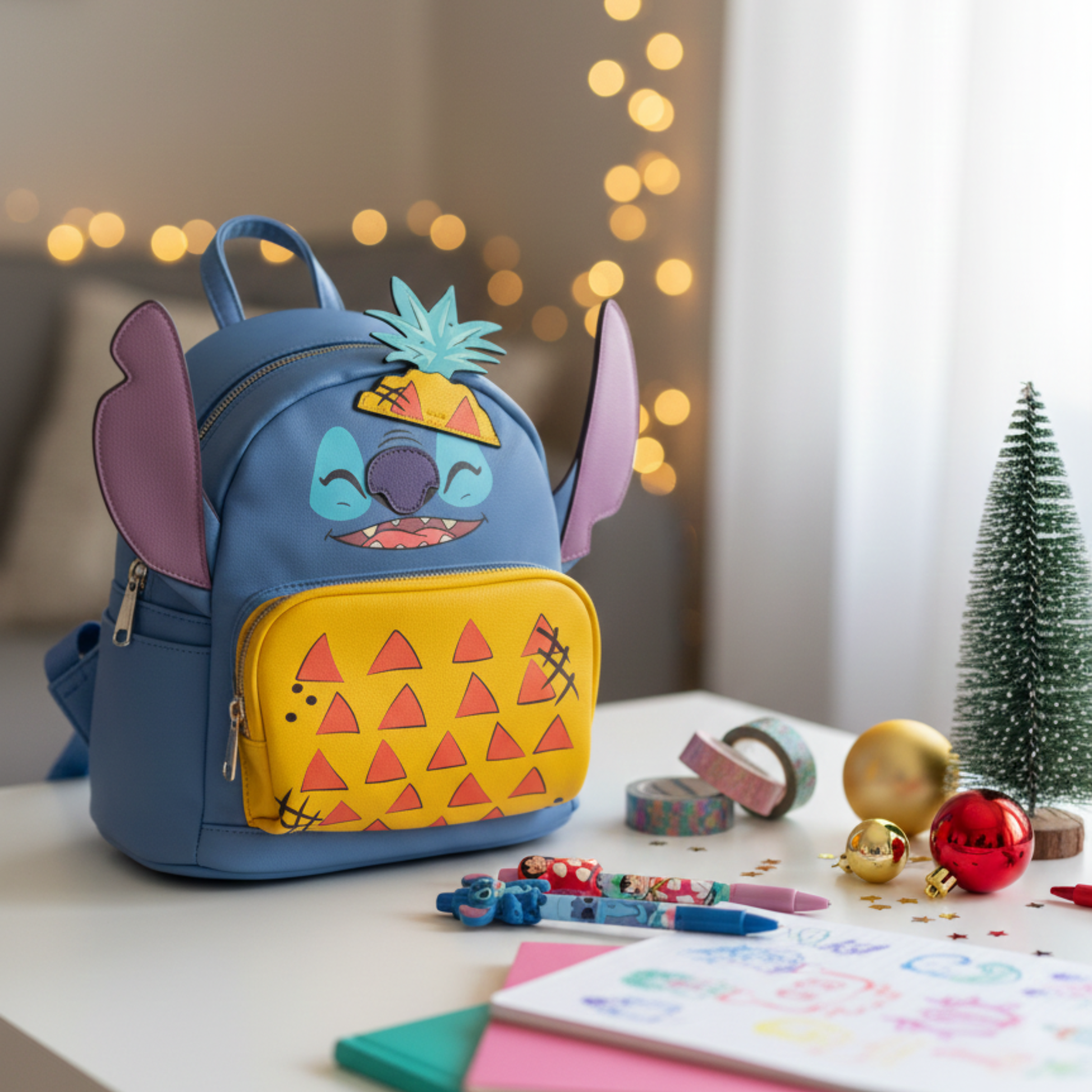 Disney Stitch Backpack + 3-Pack Pens Gift Bundle - KWtoyszone | Proudly Canadian