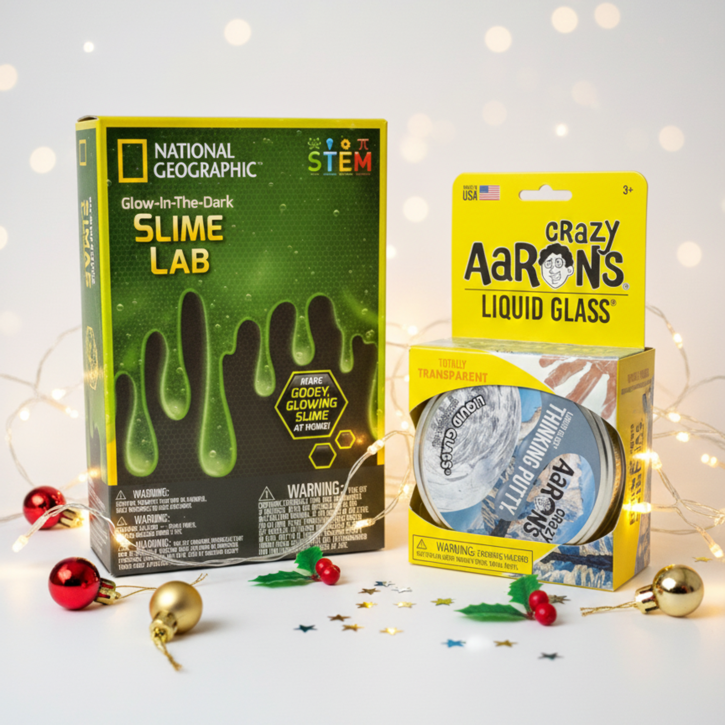 National Geographic Glow Slime Lab + Crazy Aaron Liquid Glass Putty STEM Bundle - KWtoyszone | Proudly Canadian