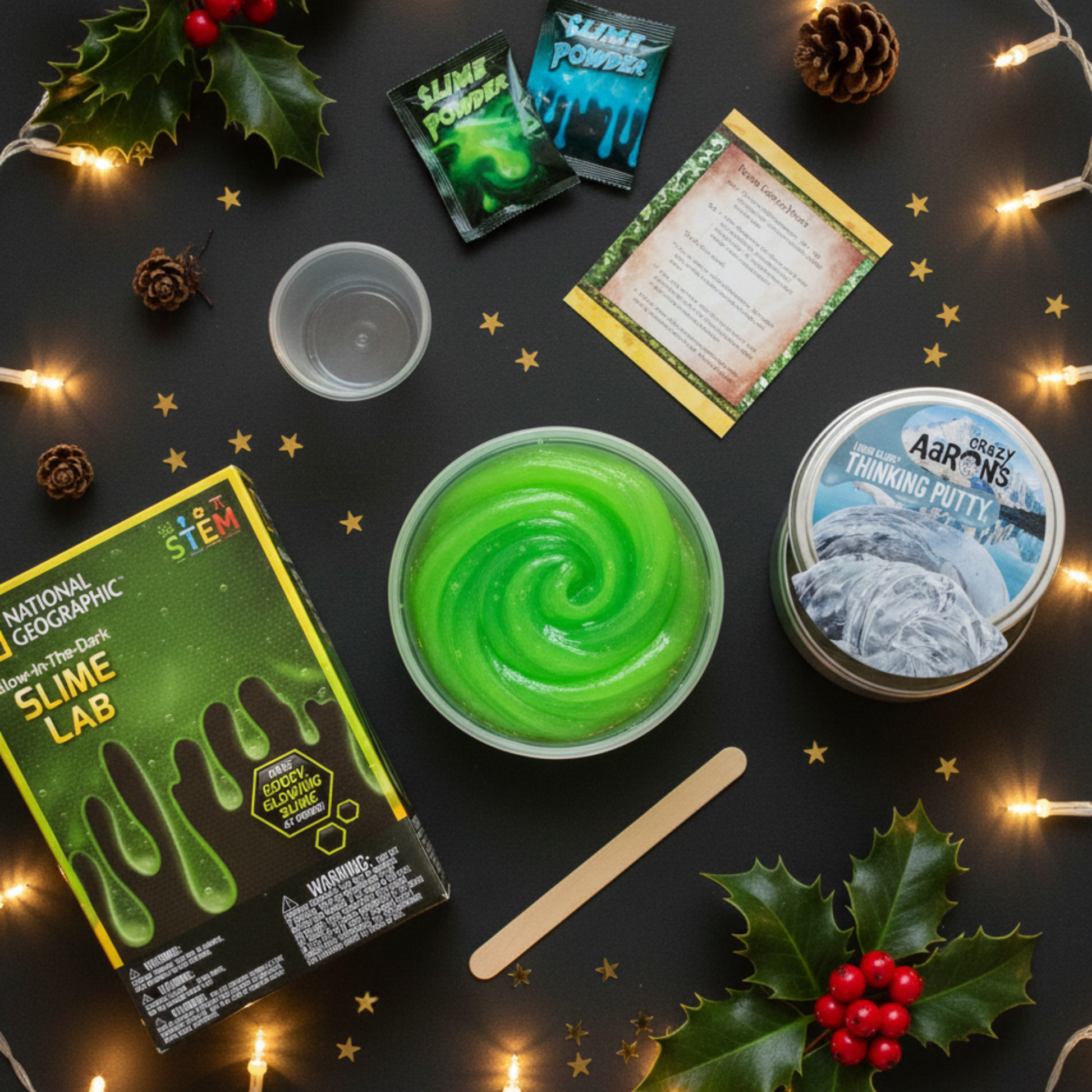 National Geographic Glow Slime Lab + Crazy Aaron Liquid Glass Putty STEM Bundle - KWtoyszone | Proudly Canadian