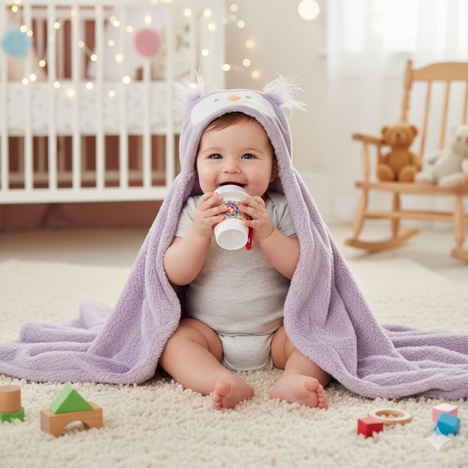 Baby Gund Hooded Blanket + Fisher-Price Coffee Cup Teether – Cozy Baby Gift Bundle - KWtoyszone | Proudly Canadian