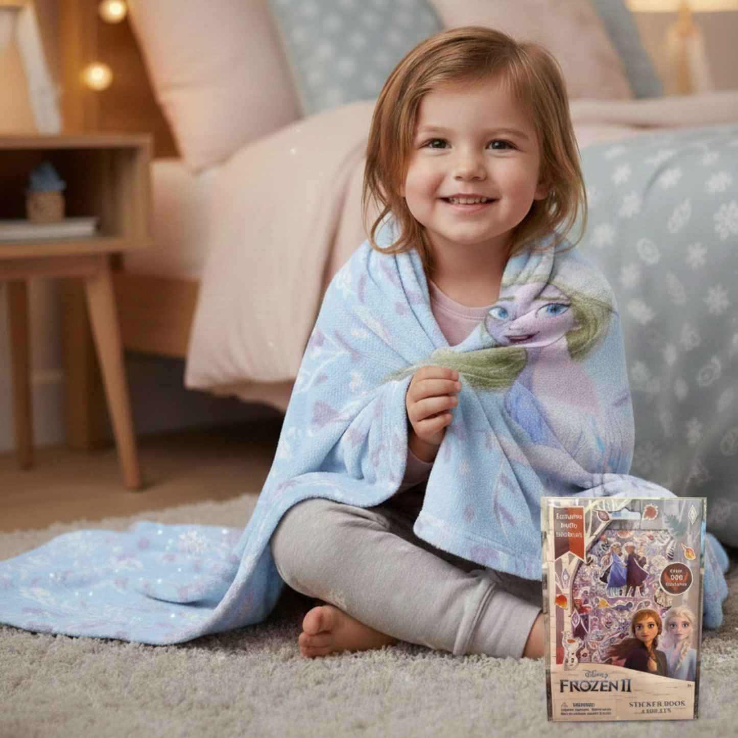 Frozen Fleece Throw + Puffy Stickers Bundle – Cozy & Fun Gift - KWtoyszone | Proudly Canadian