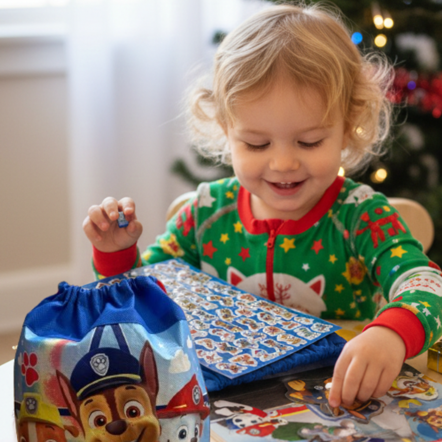 Paw Patrol “Fantastic Team” Fleece Throw + Raised Stickers Bundle