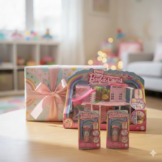 Mini Barbieland House Playset with 2 Mini Barbieland Pop Reveal Dolls – Kids Toy Bundle