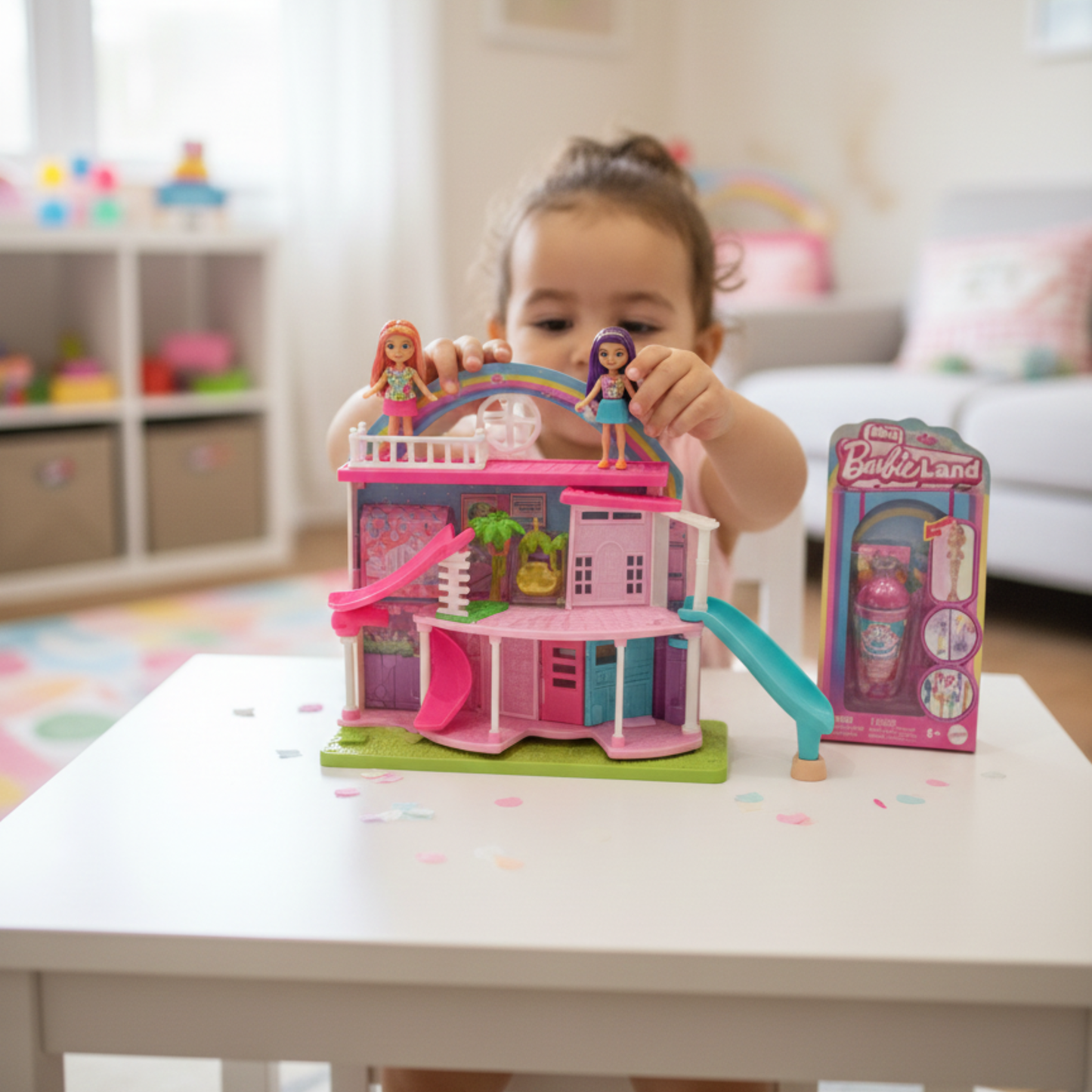 Mini Barbieland House Playset with 2 Mini Barbieland Pop Reveal Dolls – Kids Toy Bundle