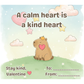 Chill Capy Valentine card reflecting, calm mindful theme