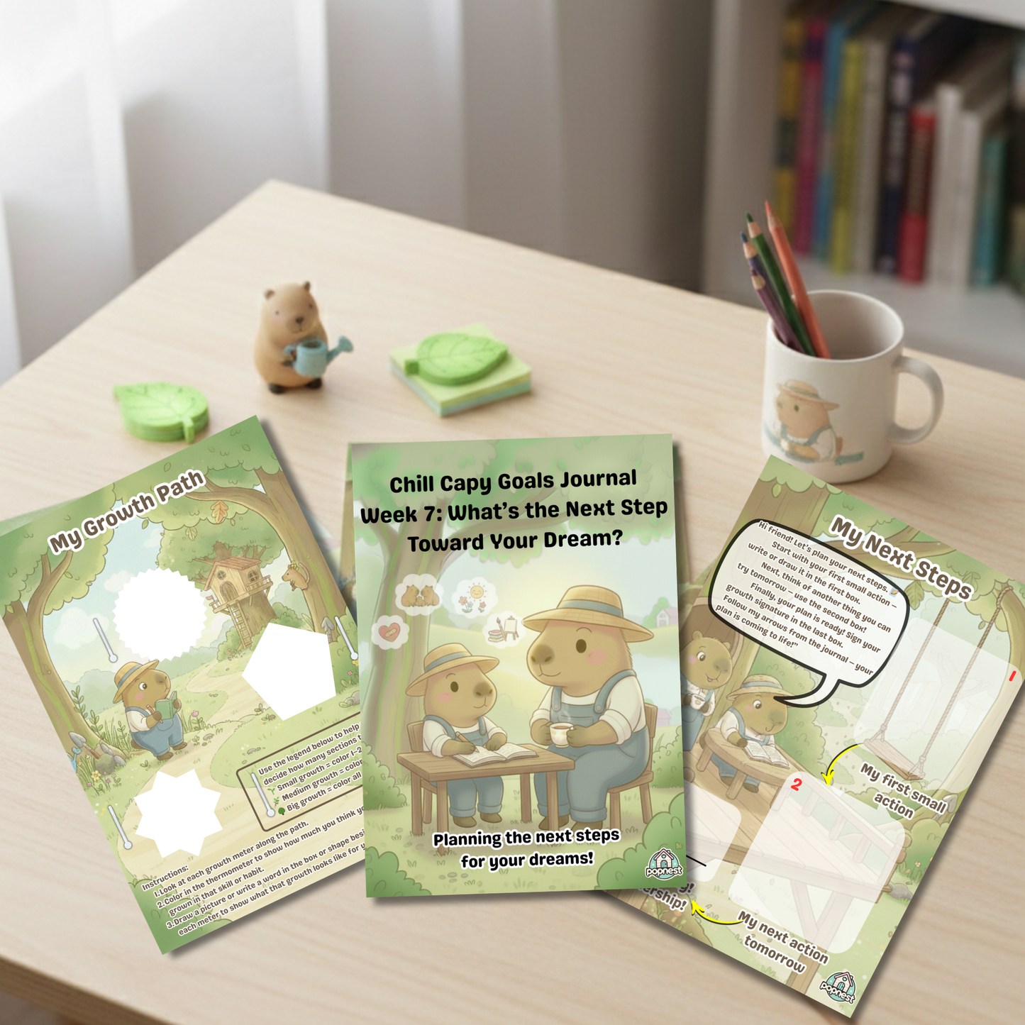 Chill Capy Goals Journal – Week 7: Dream Builder & Growth Celebration (Ages 6–10)
