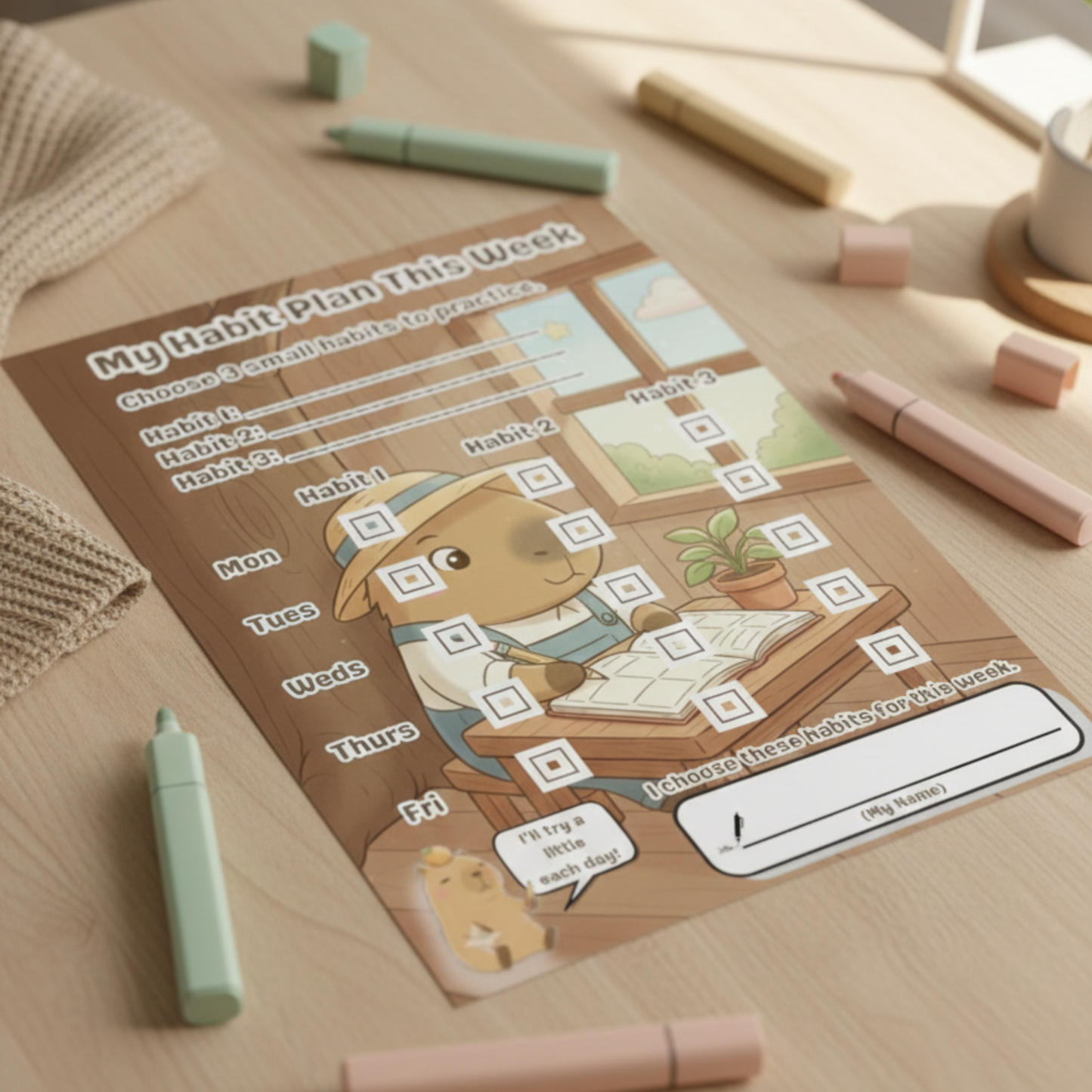 Chill Capy Goals Journal – Week 8: Build a Simple System