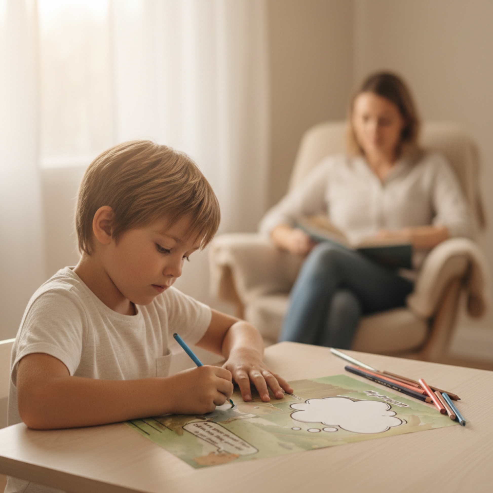 Child using Chill Capy Goals Journal Week 8 printable at home in calm homeschool setting.
