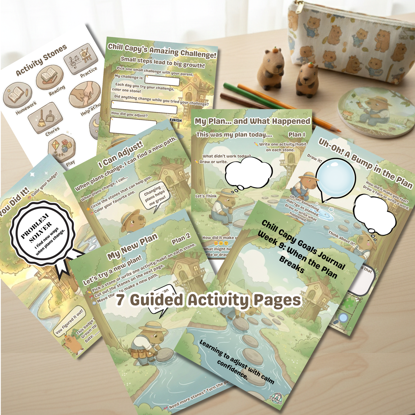 Chill Capy Goals Journal – Week 9: Problem Solver (Ages 6–10)
