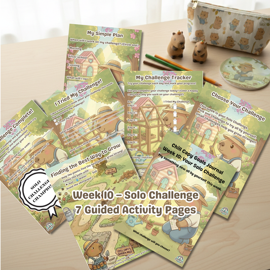 Chill Capy Goals Journal – Week 10: Your Solo Challenge (Ages 6–10)