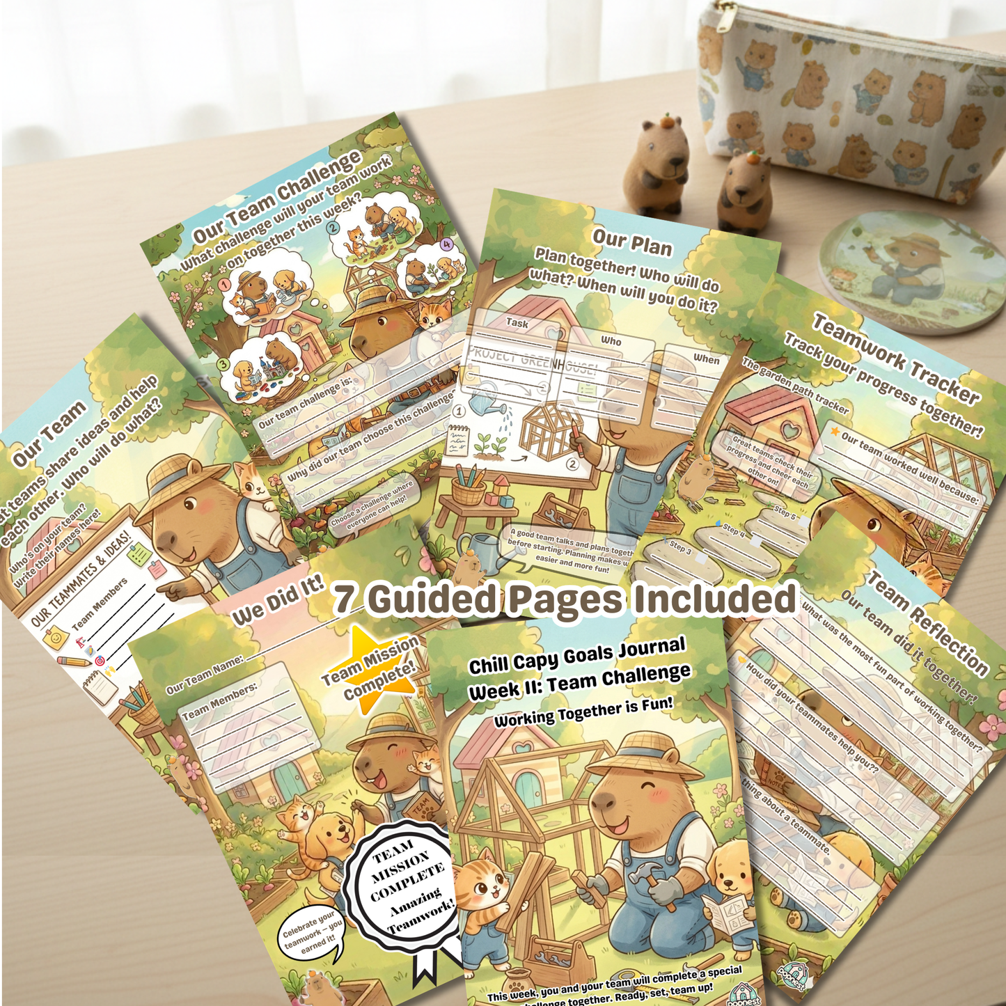 Chill Capy Goals Journal Week 11 – Teamwork Challenge (Ages 6–10)