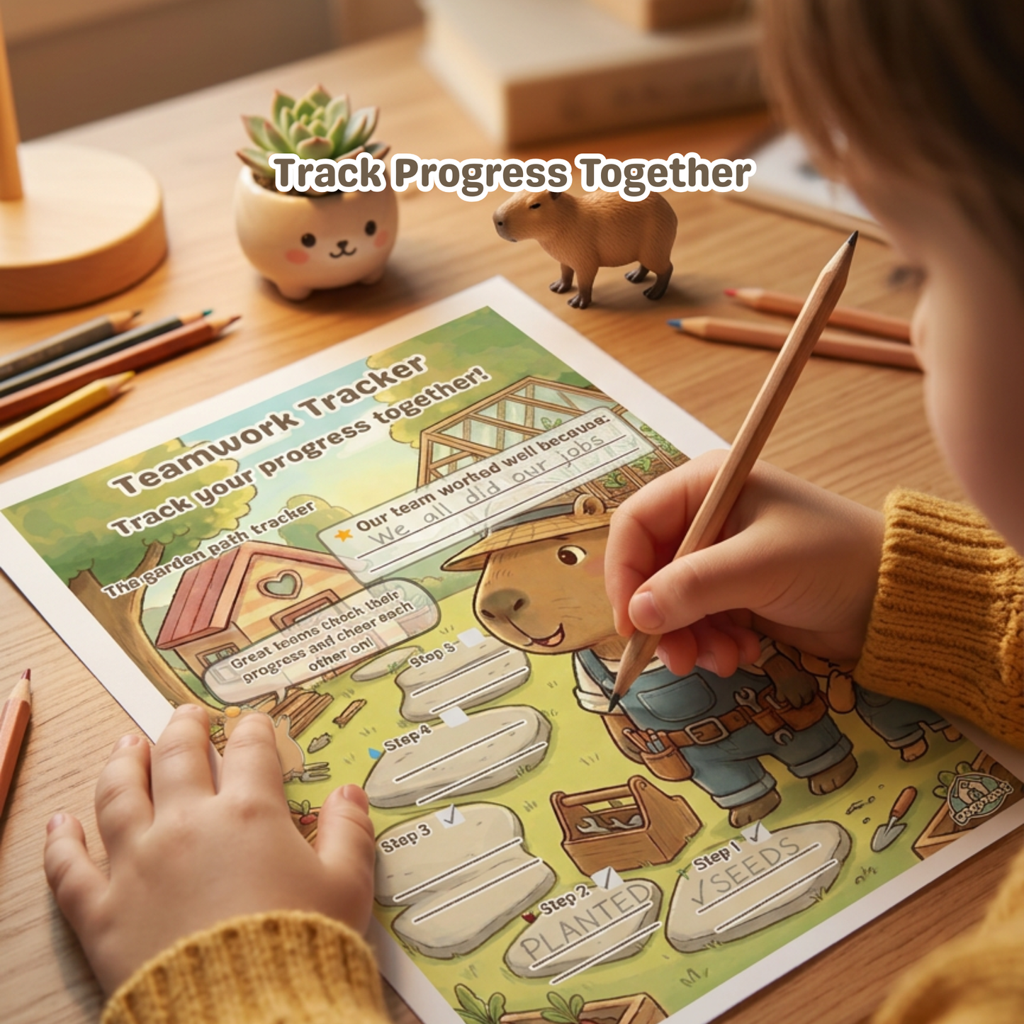 Chill Capy Goals Journal Week 11 – Teamwork Challenge (Ages 6–10)