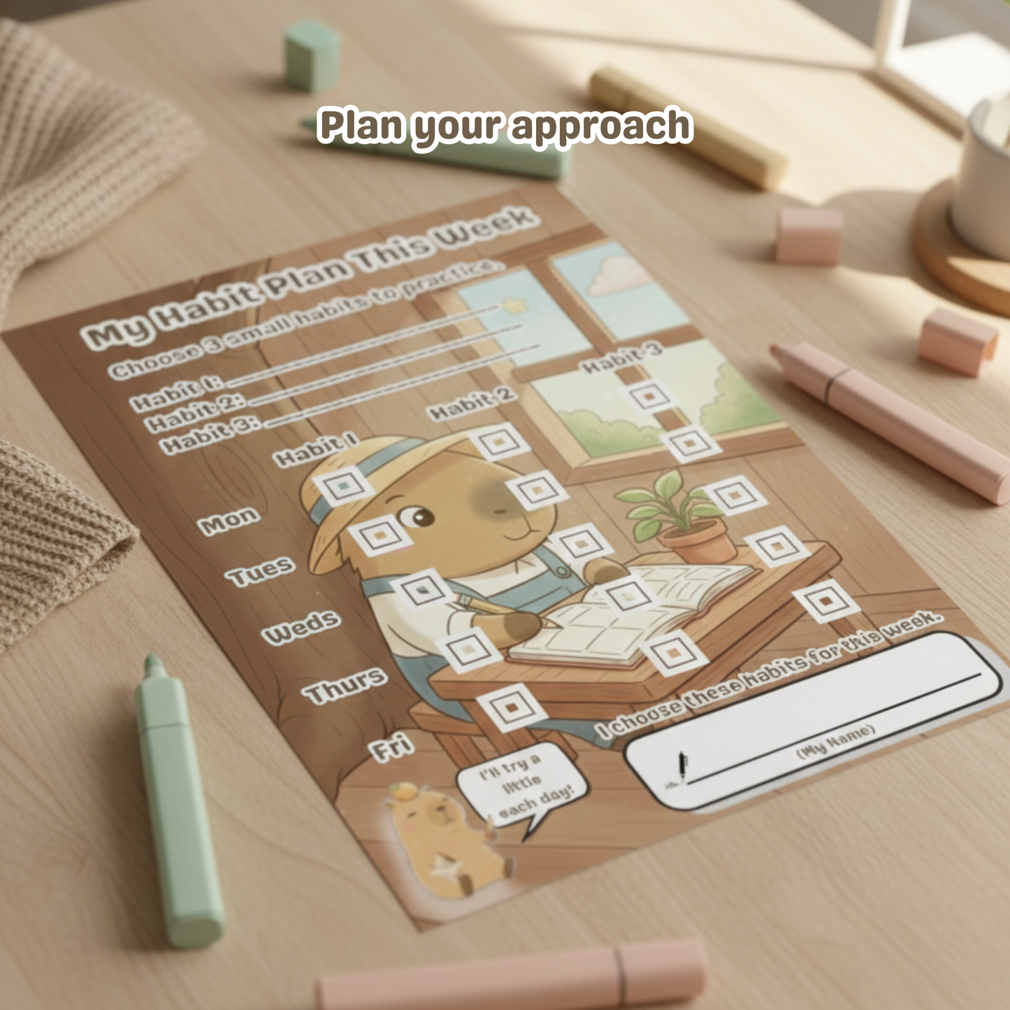 Chill Capy Kids Problem-Solving & Resilience Bundle (Weeks 7–9) – Build Confidence & Independent Thinking (Ages 6–10 Printable)