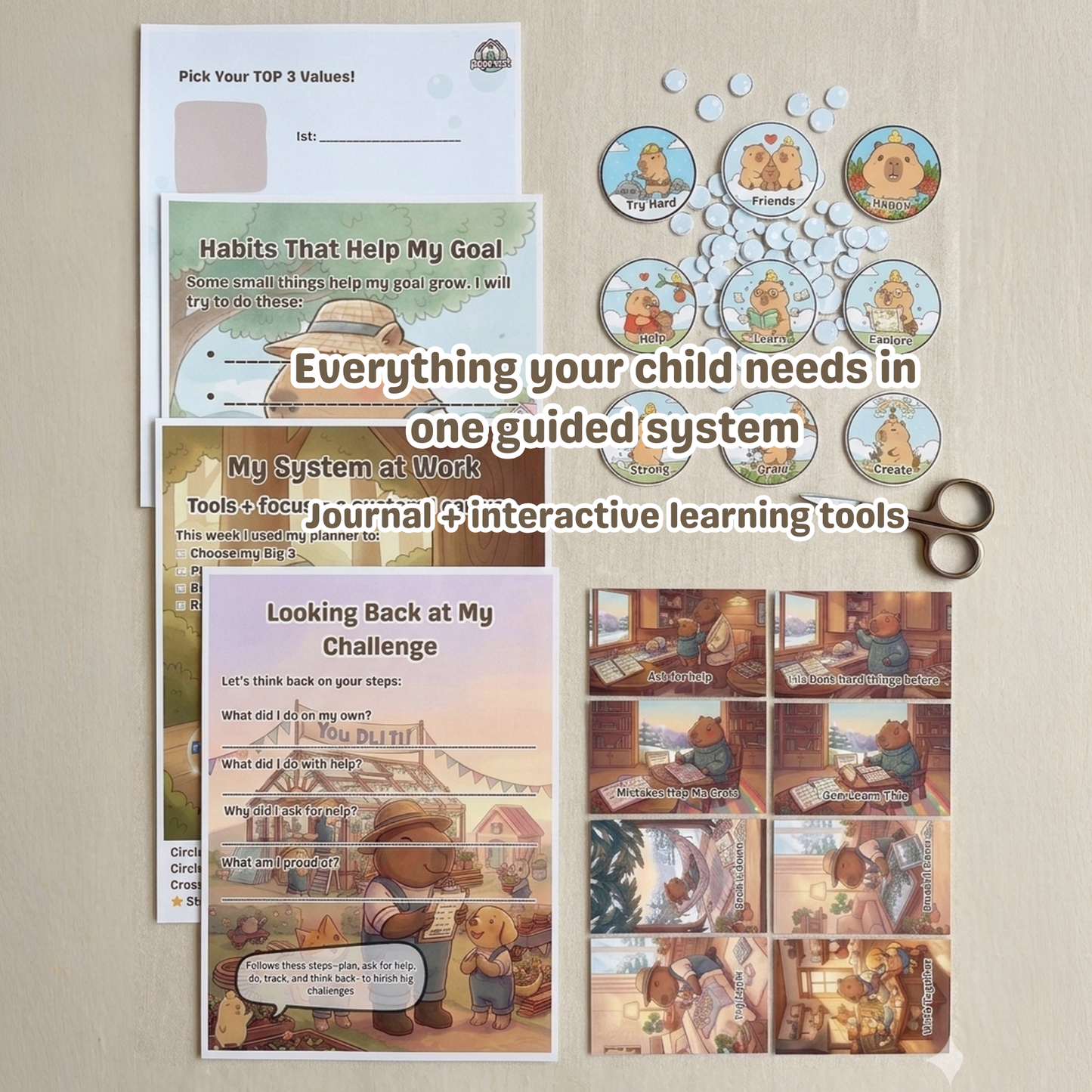 Chill Capy 12-Week Goal Journal for Kids | Complete Confidence & Habit-Building System Ages 6–10