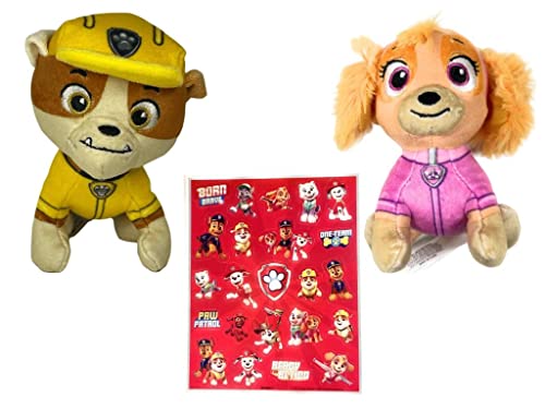 Bundle: Skye and Rubble 5 inch Plush with Bonus Sticker Sheet - KWtoyszone | Proudly Canadian