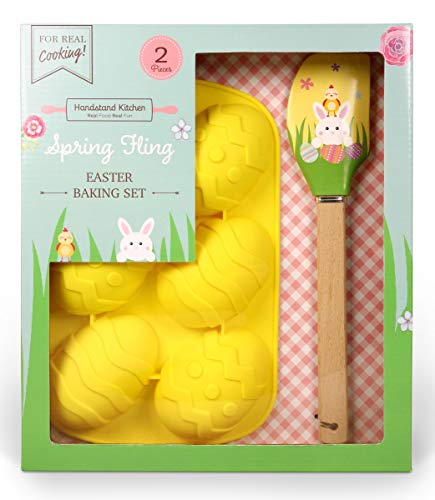 Handstand Kitchen Spring Fling Easter Egg Shaped Silicone Cupcake Mold and Spatula Set - KWtoyszone | Proudly Canadian
