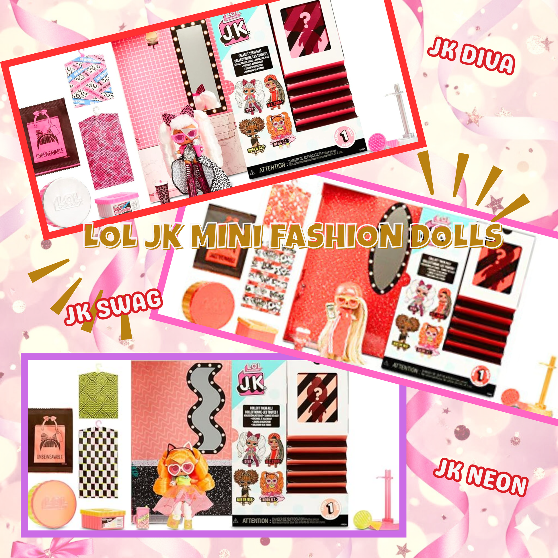 LOL Surprise Glam Trio — Fashion Doll + Mystery Ball + Lils Makeover Surprise - KWtoyszone | Proudly Canadian