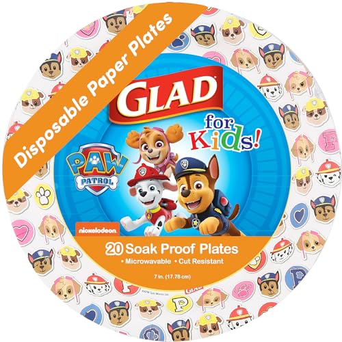 Glad for Kids Paw Patrol Emoji Paper Plates – 20ct, 7” Round, Heavy Duty - KWtoyszone | Proudly Canadian