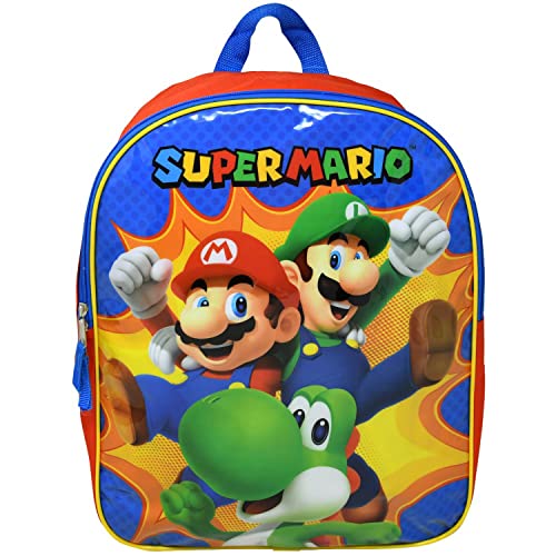 Accessory Innovations Super Mario 15" Backpack – Blue, Plain Front | Fun & Practical School Gear - KWtoyszone | Proudly Canadian
