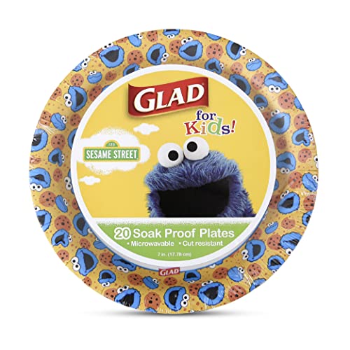 Glad for Kids Cookie Monster Paper Plates – 20ct, 7” Round, Sesame Street Design - KWtoyszone | Proudly Canadian