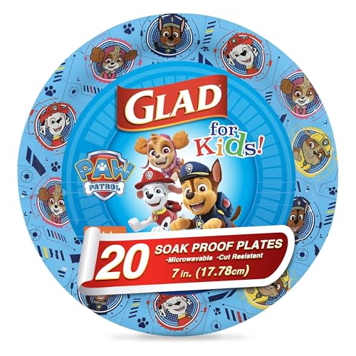 Glad for Kids Paw Patrol Paper Plates – 20ct, 7” Round, Heavy Duty & Microwavable - KWtoyszone | Proudly Canadian