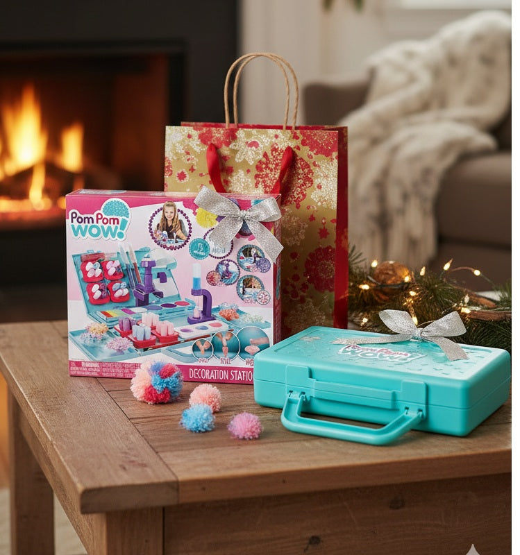 Pom Pom WOW!™ Decoration Station – 75 Pom Poms | Creative Craft Set