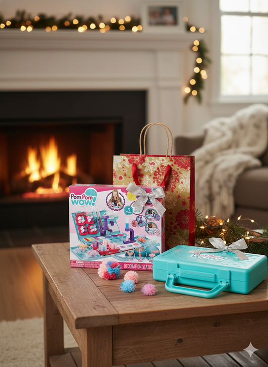 Pom Pom WOW!™ Decoration Station – 75 Pom Poms | Creative Craft Set