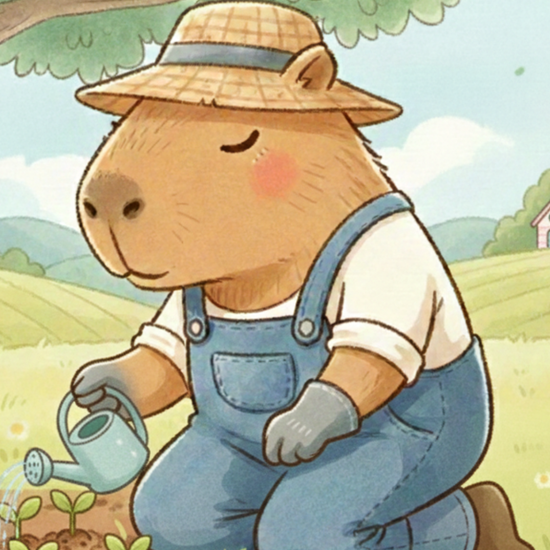 Chill Capy Goals Journal – Week 4: Kids ages 6–10 learning small habits and calm routines. Reel shows Chill Capy walking toward a garden, thinking with journal open, watering sprouts, and gently pulling weeds. Calm, pastel illustrations of garden, sprouts, and journal pages.