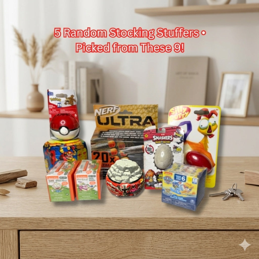Boys Stocking Stuffers Mystery Bundle – 5 Random Toys (Collectibles, Surprises & Mini Builds!)