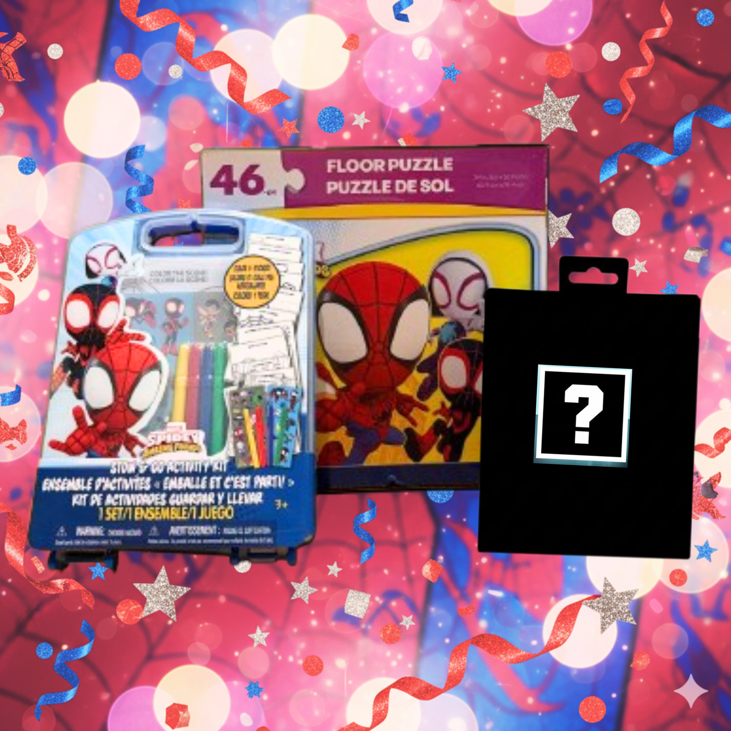 Spidey Adventure Surprise Kit – Activity Set, 3FT Puzzle & Mystery Craft Gift Bundle - KWtoyszone | Proudly Canadian