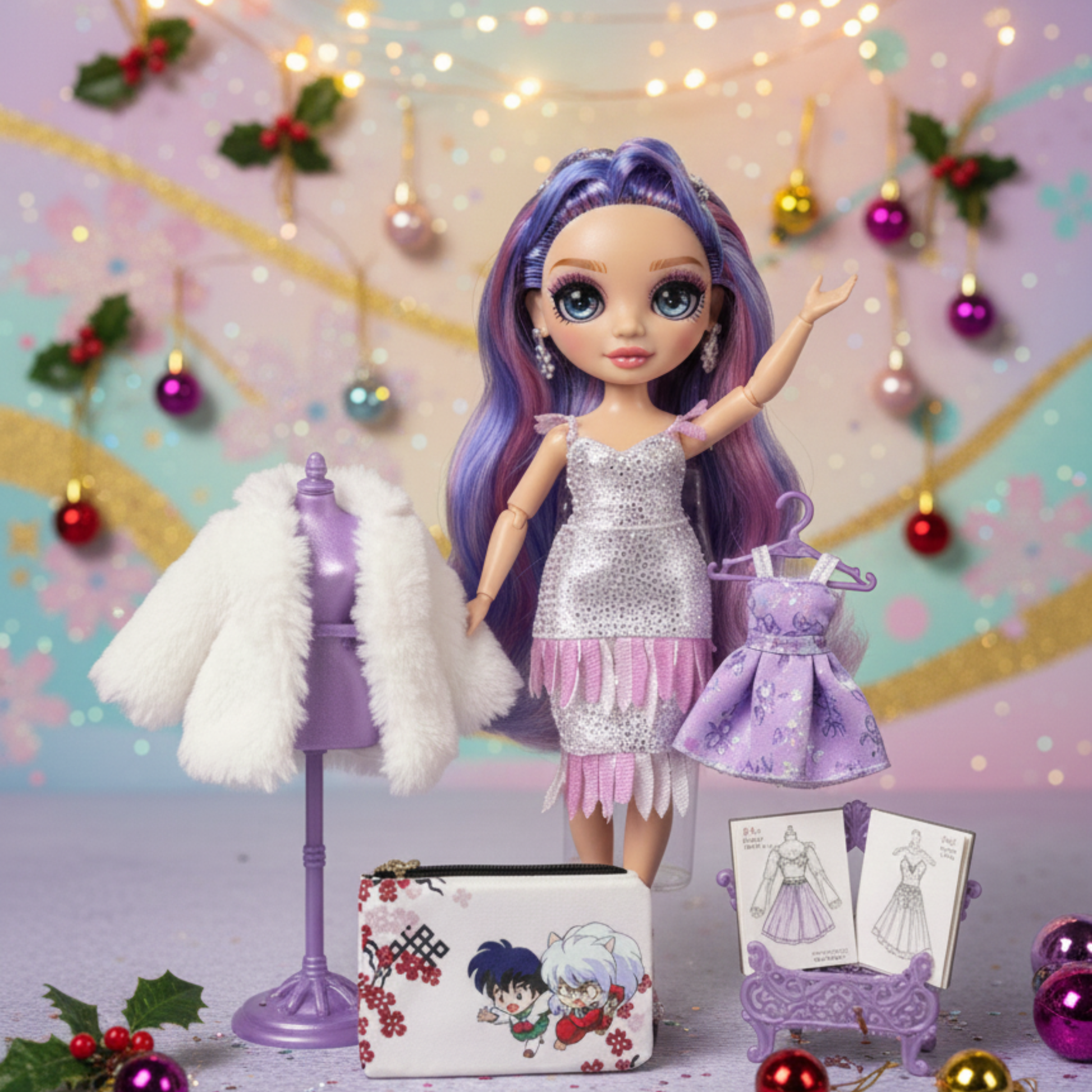 Rainbow High Fashion Doll + Inuyasha Floral Cosmetic Bag – Fun Gift Bundle - KWtoyszone | Proudly Canadian